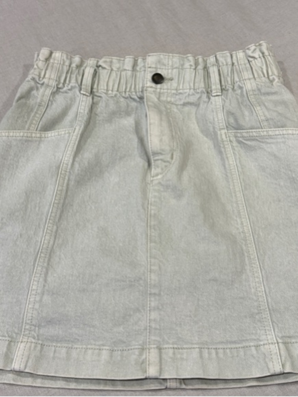 Universal Thread Light Wash Paperbag Waist Denim Mini Skirt Size 10